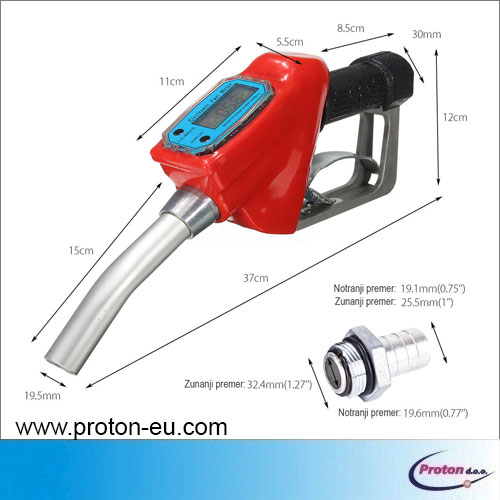 Pipa za točenje goriv 60 L/min z digitalnim tevcem pretoka goriva 4 - Proton d.o.o.